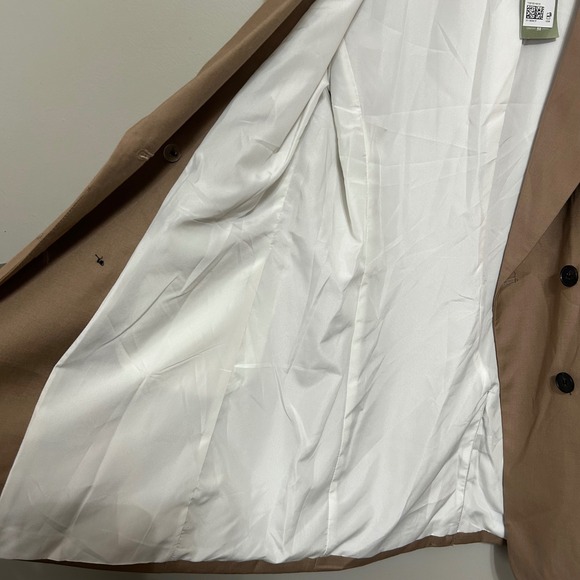 H&M Double Breasted Blazer Women's M Camel Tan NWT Preppy Academic Professional - Picture 13 of 16